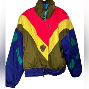 Obermeyer Sport Pizzazz Ski Snow Color Block Jacket Woman Size 14 Vintag…